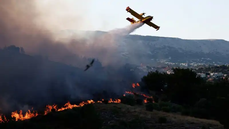 Sakız Adası'nda Günlerdir Süren Orman Yangını Sonunda Kontrol Altına Alındı